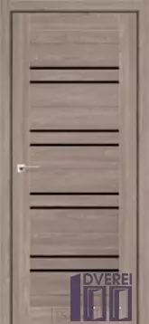 Двері міжкімнатні Stil Doors FERRO Флітвуд Мокко Скло чорне