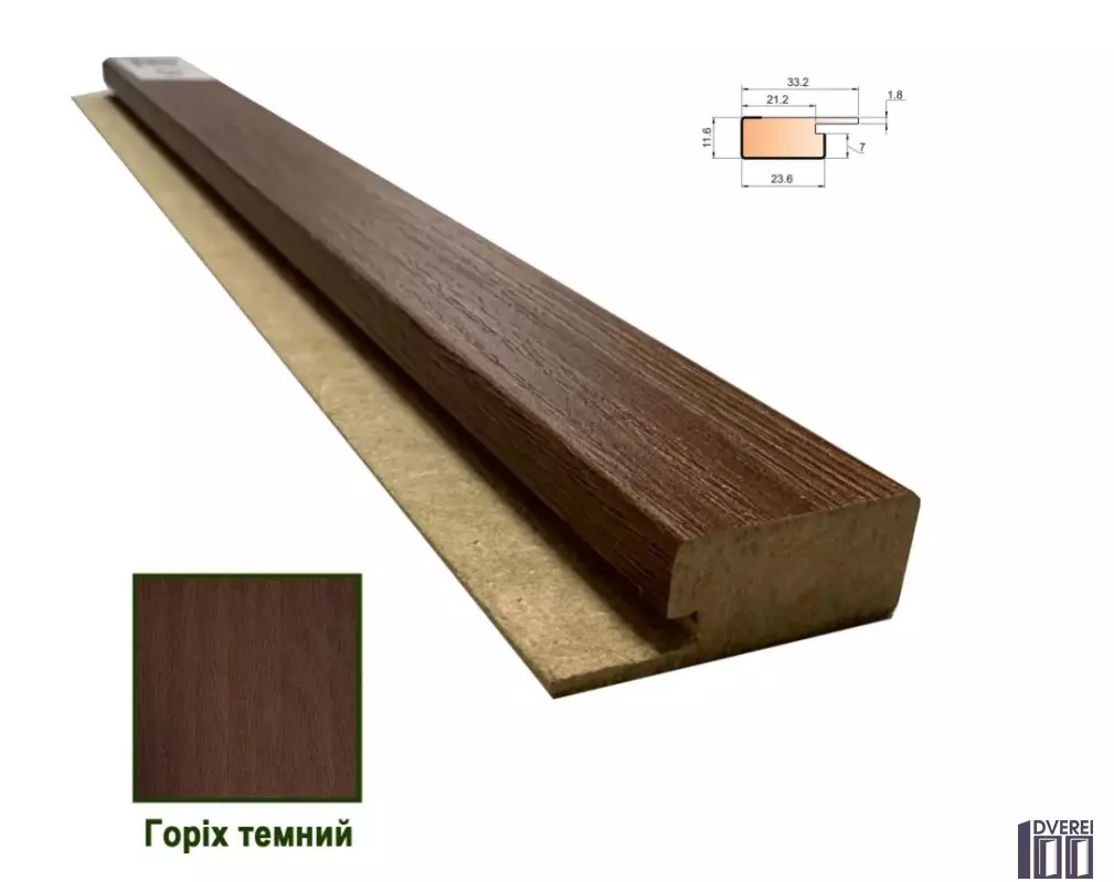 Стартова планка МДФ 1234 Горіх темний 33,2*11,6*2800 (1 шт.)