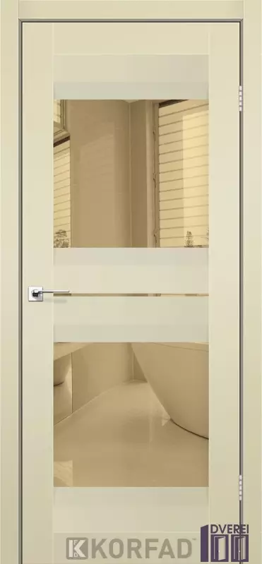 Двері міжкімнатні Korfad ALIANO AL-07 Super PET Магнолія бронзове дзеркало