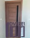 Двері міжкімнатні DARUMI Бордо горіх Роял ( з чорним склом ) ПВХ ELBEGY_2