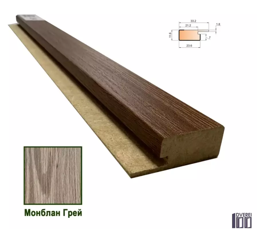 Стартова планка МДФ 1234 Монблан Грей 33,2*11,6*2800 (1 шт.)