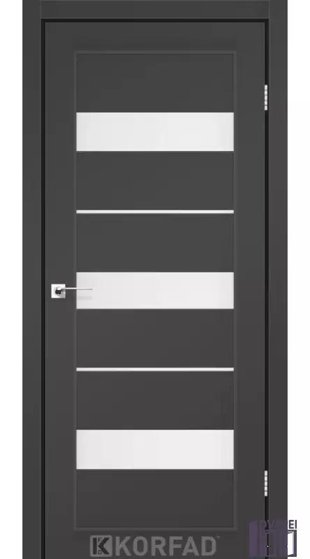 Двері міжкімнатні Korfad PORTO PR-12 Super PET Антрацит сатин білий