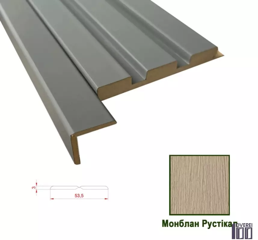 Універсальний декоративний кут МДФ 0354 Монблан Рустікал 54 х 3 х 2800 (1 шт.)