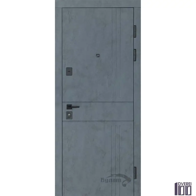 Двері вхідні ARTIZ МДФ/МДФ ТИП 10 (квадро) М: 250 Бетон Антрацит/біла шагрень (дзеркало)
