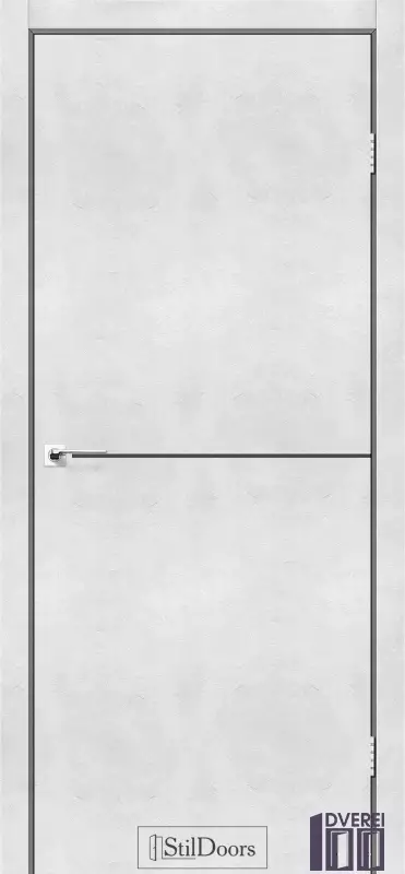 Двері міжкімнатні Stil Doors LOFT ALUMINIUM Світлий Бетон Алюмин. торець