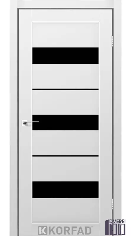 Двері міжкімнатні Korfad PORTO PR-12 Super PET сірий чорне скло