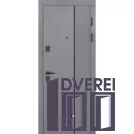 Двері вхідні Булат К-61 (КВАДРО) Мод. 580/245 Хром/Олово супермат