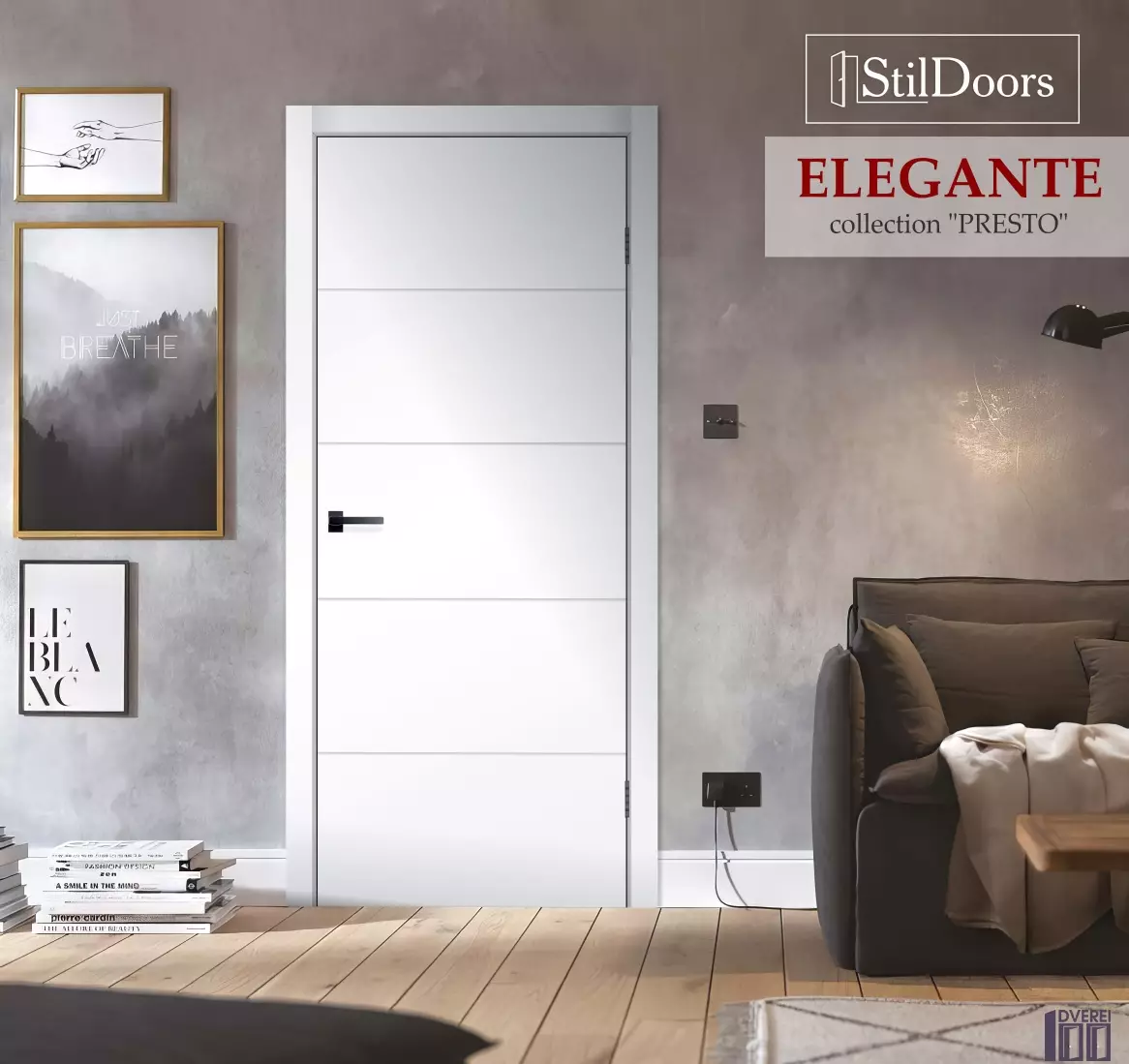 Двері міжкімнатні Stil Doors Елегант (фарбовані) Біла емаль глухе_2
