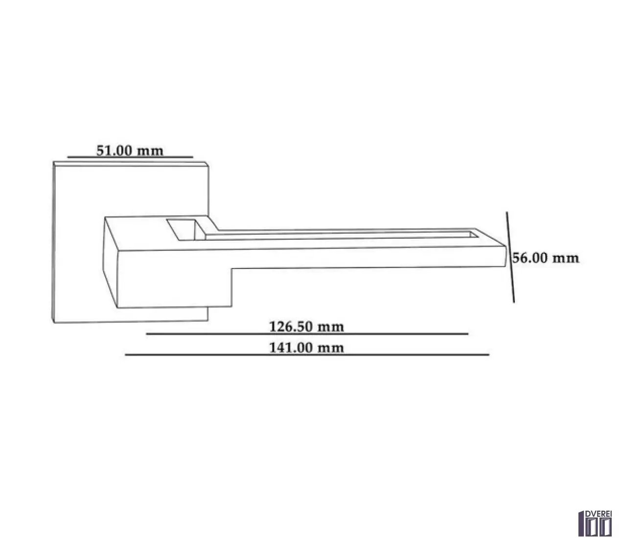 Ручка на розетці OROandORO CUT 032-15E SC/CР - Матовий хром/хром 51*51 mm_2