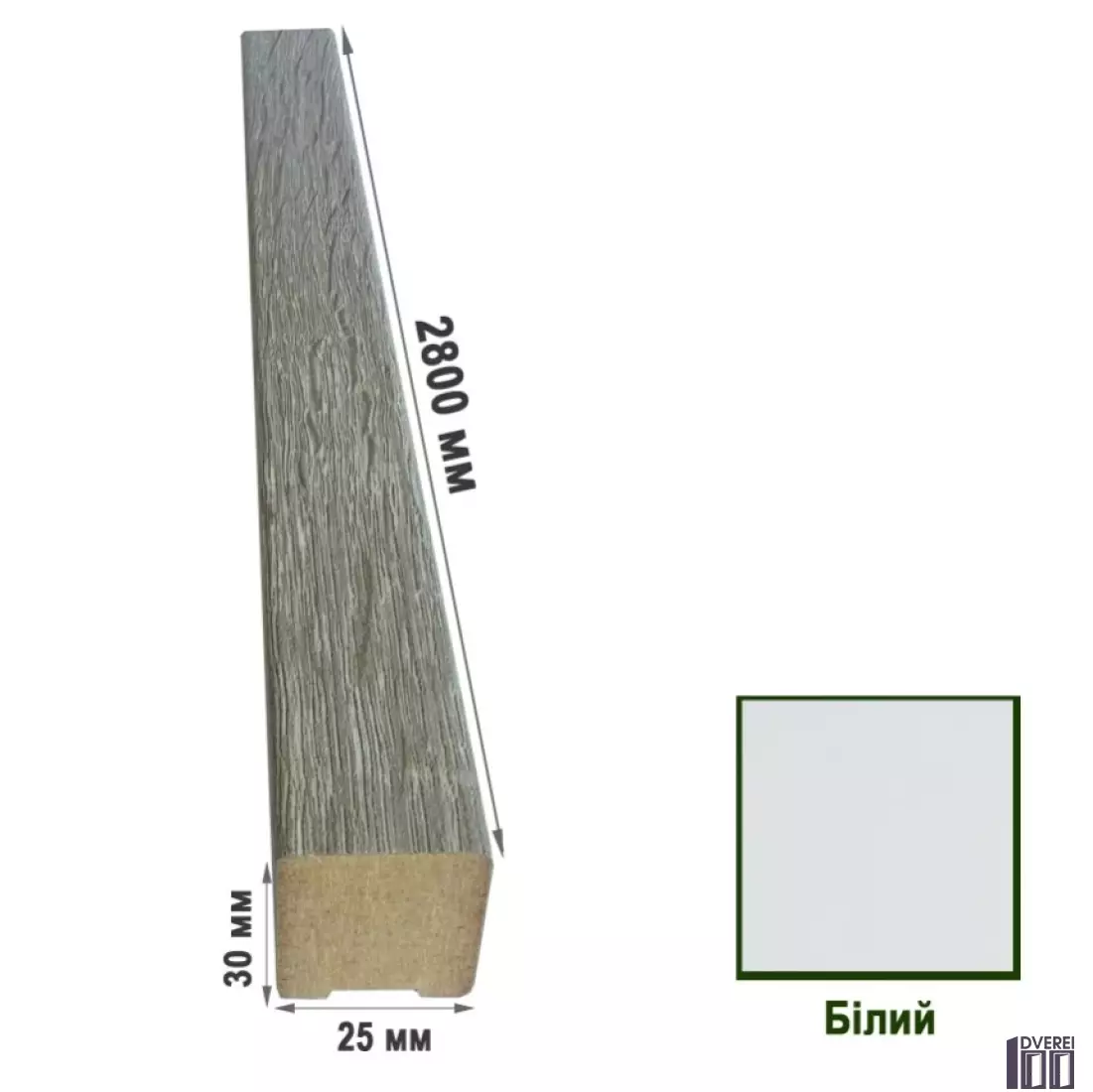 Рейки декоративні МДФ 2529 Білий SM2 25х30х2800 (1 шт.)_5