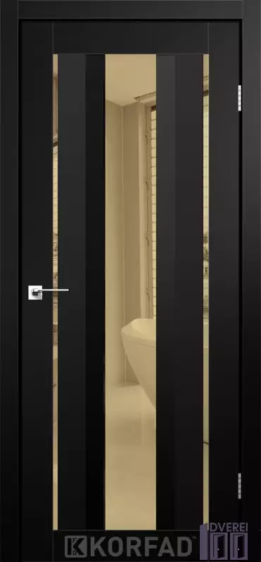 Двері міжкімнатні Korfad ALIANO AL-02 Super PET чорний бронзове  дзеркало