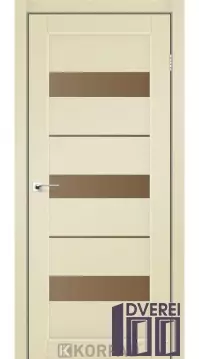 Двері міжкімнатні Korfad PORTO PR-12 Super PET Магнолія бронзове скло