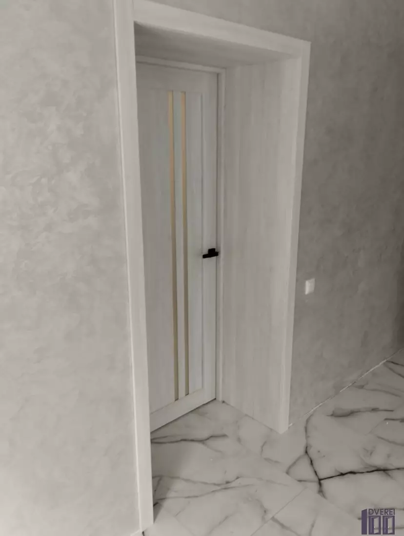 Двері міжкімнатні КДФ Прага (Бук Шале) скло сатин_3