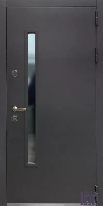 Двері вхідні метал/мдф ПУ- Вітраж Сірий /антрацит