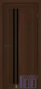 Двері міжкімнатні КДФ Прага (Каштан) скло BLK