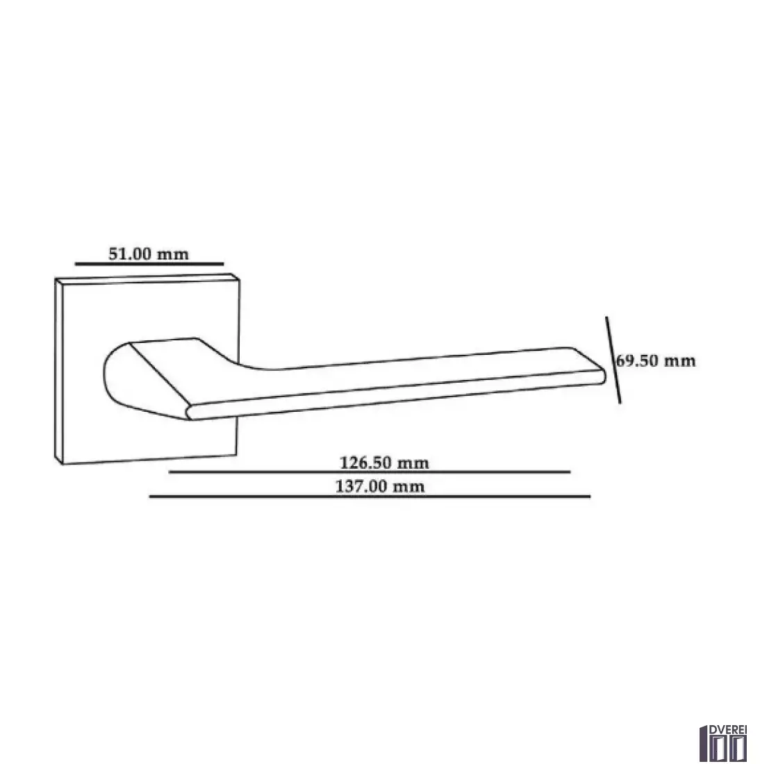 Ручка на розетці OROandORO UNICA 065-15E CP - Хром 51*51 mm_3