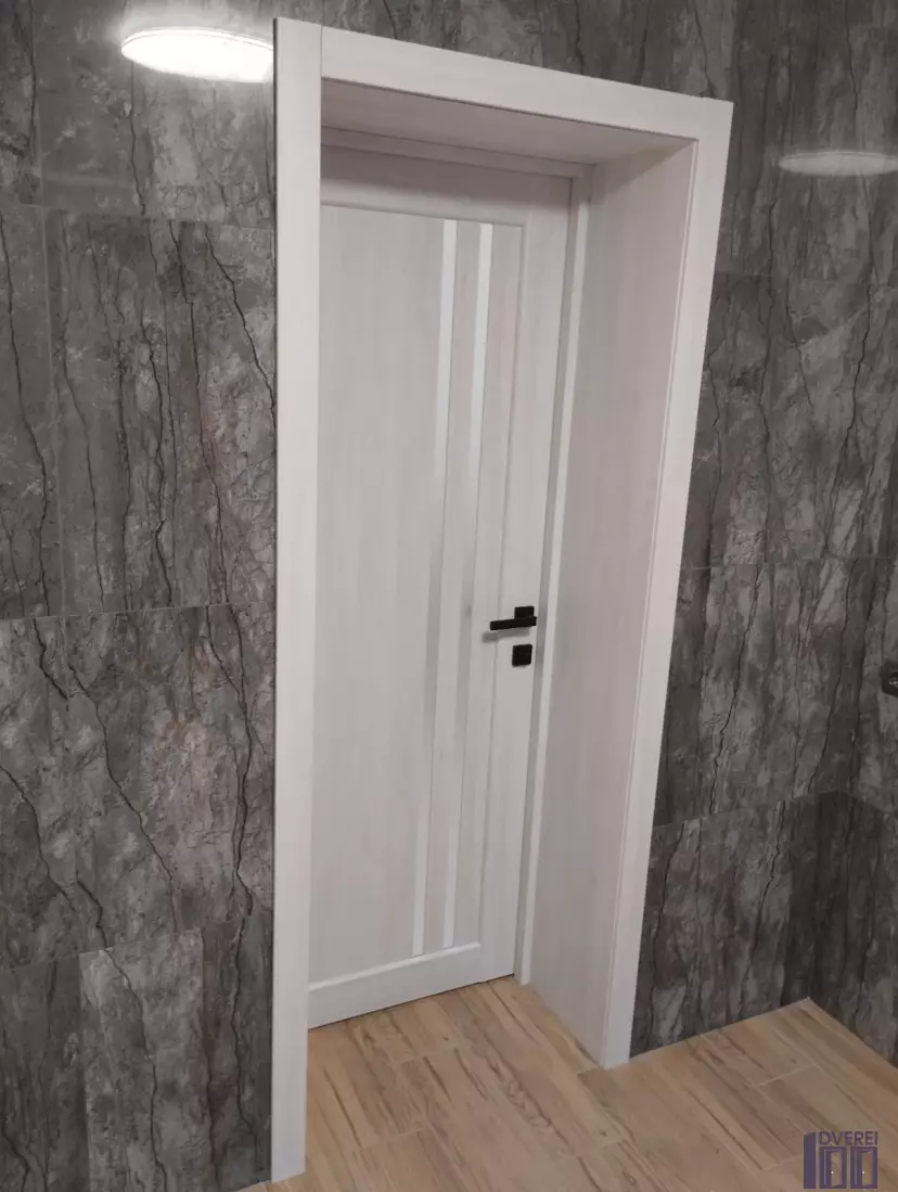 Двері міжкімнатні КДФ Прага (Бук Шале) скло сатин_6