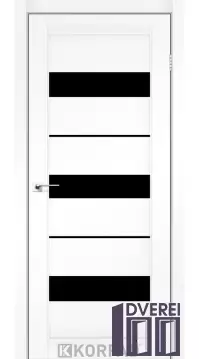 Двері міжкімнатні Korfad PORTO PR-12 Super PET Аляска чорне скло
