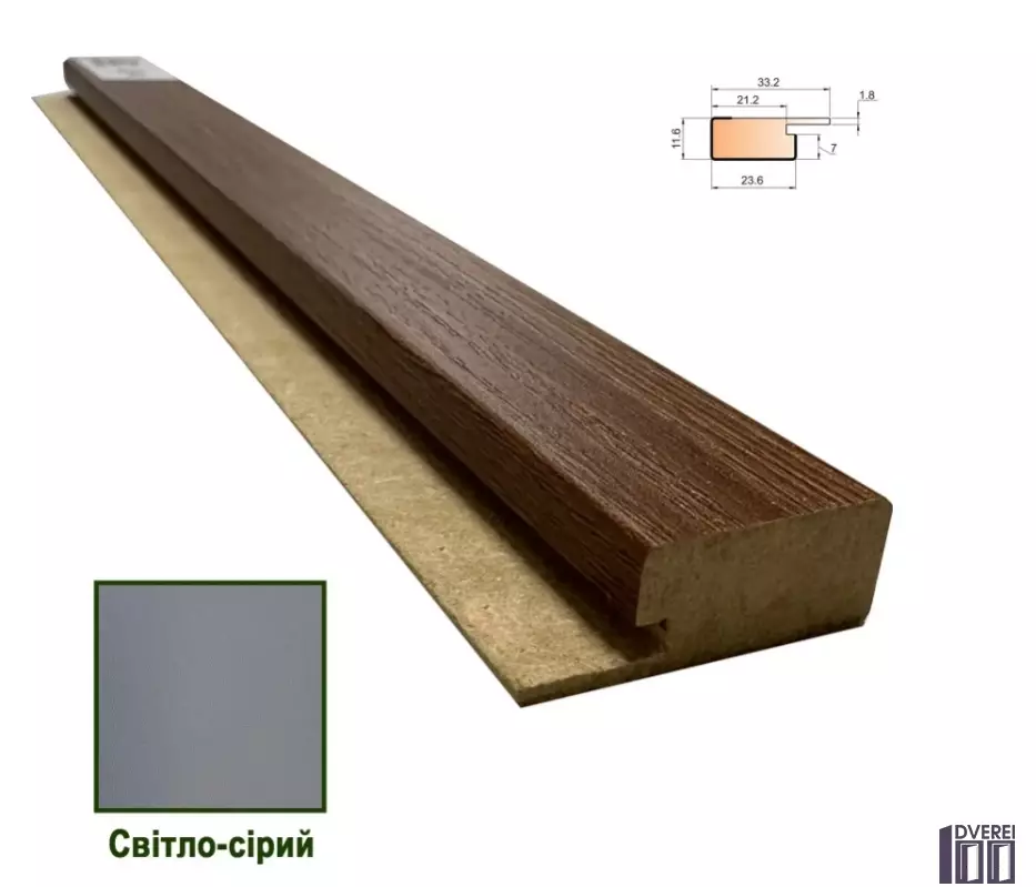 Стартова планка МДФ 1234 Світло сірий 33,2*11,6*2800 (1 шт.)