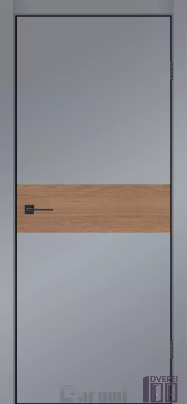 Двері міжкімнатні DARUMI SINTRA Modern-03 з алюмін. торцем (ал/чорн) Сріблястий блиск