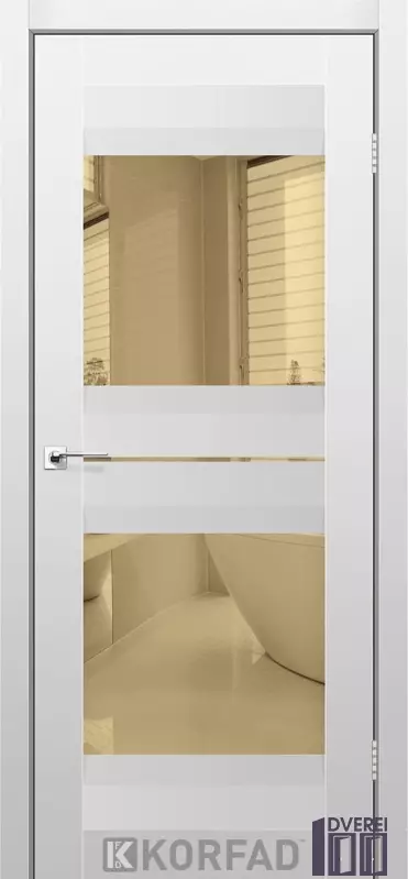 Двері міжкімнатні Korfad ALIANO AL-07 Super PET сірий бронзове дзеркало