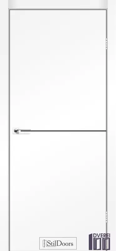 Двері міжкімнатні Stil Doors LOFT ALUMINIUM Білий мат. Звич. торець/чорний мат