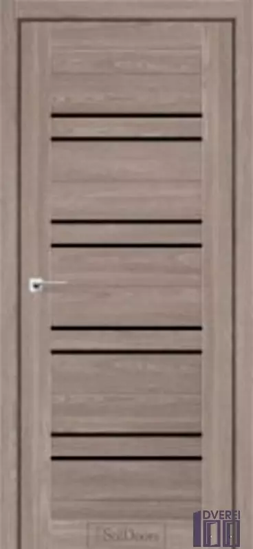 Двері міжкімнатні Stil Doors FERRO Флітвуд Мокко Скло чорне