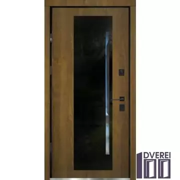 Двері вхідні Straj Proof Mot StarMax Glass темний дуб/vin темний дуб, НАЖИМНА