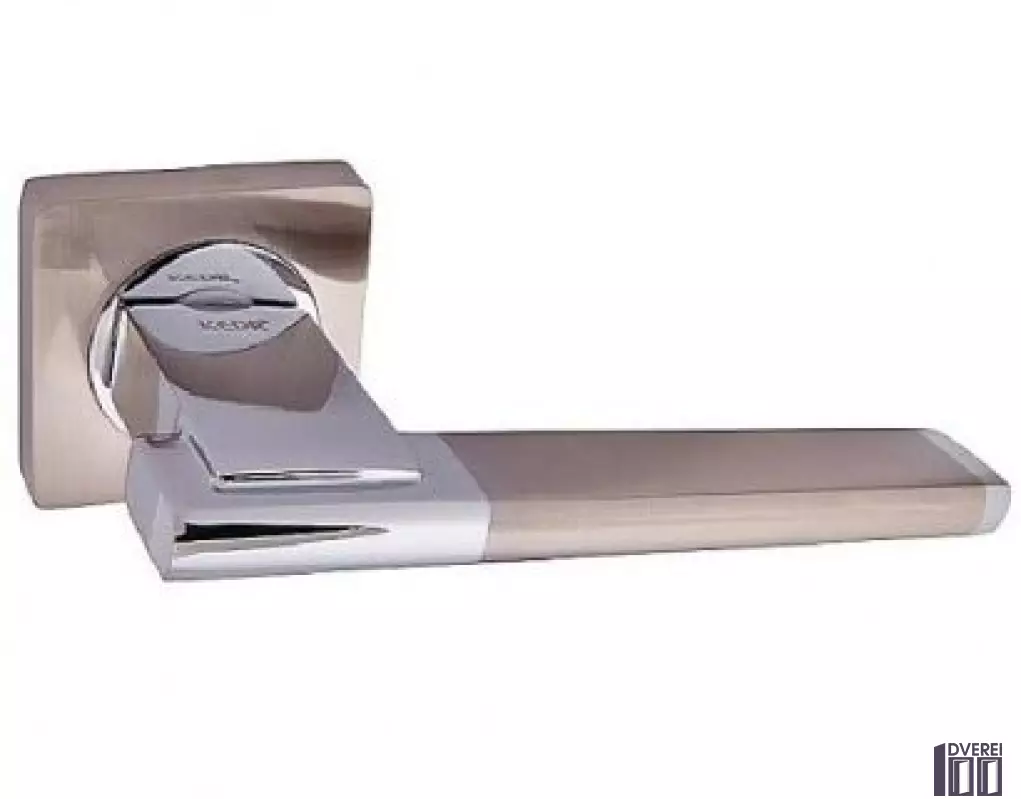 Ручка на розетці KEDR R08.142-AL-SN/CP квадрат (колір шліфований нікель/полірований хром)