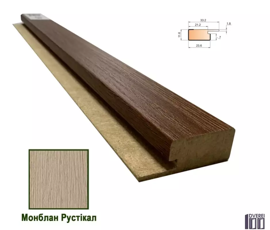 Стартова планка МДФ 1234 Монблан Рустікал 33,2*11,6*2800 (1 шт.)