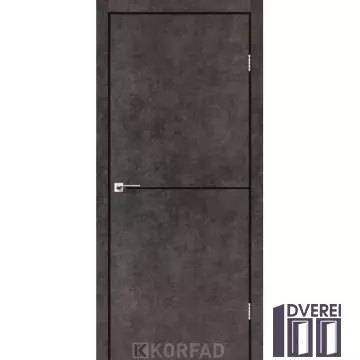 Двері міжкімнатні KORFAD Deco Loft Plato DLP-01 Лофт бетон Молдінг чорний/золотий (звичайна/чорна ма