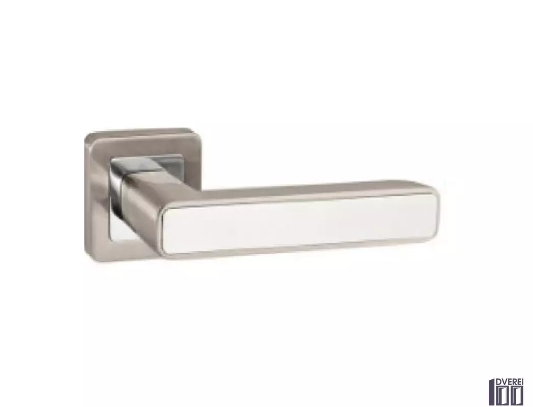 Ручка на розетці PUNTO Мод. MARS SN/WH-19 матовий нікель/білий